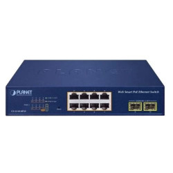 Switch 8xPoE 2xSFP GS-2210-8P2S PLANET 8-portowy przełącznik 10/100/1000T 802.3at PoE + 2-portowy 1000X-SFP Web Smart Ethernet