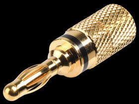 0103028 lamella banana plug,gold plated,6mm,black