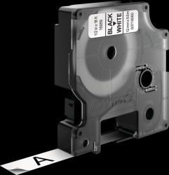 S0718060 DYMO D1 polyester tape, 12 mm, black/white