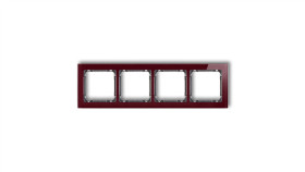 Deco Ramka Poczwórna - Efekt Szkła (Ramka: Bordowa Spód: Grafitowy) Bordowy...