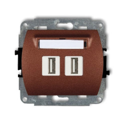 TREND Gniazdo podwójne 2xUSB-AA 3.0 brązowy metalik 9GUSB-6