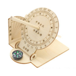 Sundial and Compass - Wooden DIY Educational Toy for Children