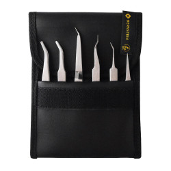 Zestaw pęset dł. całkowita 110 mm, 115 mm, 120 mm Bernstein antymagnetyczna ESD Stal nierdzewna