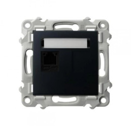 SZAFIR Gniazdo telefoniczne pojedyncze czarny metalik GPT-1Z/m/33