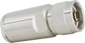 N plug 50 Ω, screw connection, straight, N-STECKER ECOFLEX 15 / PLUS (LÖTFREI)