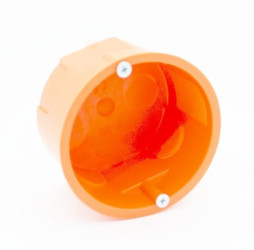 P.002P puszka elektroinstalacyjna pojedyncza z wkrętami pomarańczowa, PK60