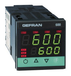 Regulator temperatury PID panelowy Gefran Uz: 100 V AC, 240 V AC wyjście Przekaźnik 4-wyjściowy 48 x 48 (1/16 DIN)mm 0