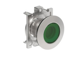 Metalowy przycisk płaski podświetlany fi30mm samoczynny powrót kryty Zielony LPFBL103