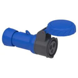 CEE jack, 3 pole, 16 A/200-250 V, blue, 6 h, IP67, PKF16M723