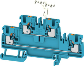Multi level terminal block, push-in connection, 0.14-4.0 mm², 4 pole, 24 A, 8 kV, blue, 2581280000