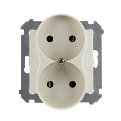 Gniazdo podwójne b/u kremowe DG2MZ.01/41 Kontakt Simon54