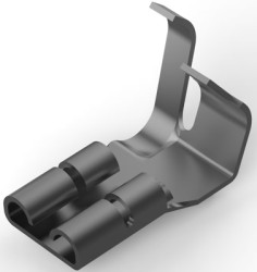 Uninsulated flat plug sleeve, 6.35 x 0.81 mm, 0.82 to 3.31 mm², AWG 18 to 12, brass, tin-plated, 63555-2