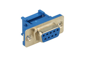 Gniazdo; D-Sub; Canon 9p; 9 torów; na taśmę; zaciskany; proste; niebieski; plastik; złocone; skręcane; Ninigi; RoHS