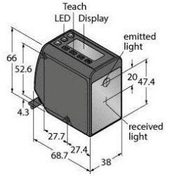 Turck 3802533 LTF24IC2LD Czujnik światłowodowy 1 szt. (D x S x W) 77 x 56 x 56 mm