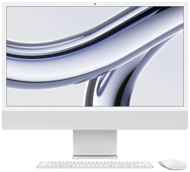 Apple iMac 24 Retina 4.5K (M3, 2023) 61 cm (24 cal) srebrny 8 GB RAM 256 GB SSD 8-Core CPU Układ M3 (8-rdzeniowy proceso