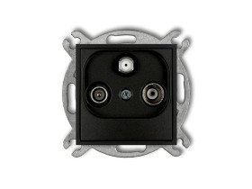 MINI Gniazdo antenowe RTV-SAT końcowe multimedialne (Internet) czarny mat 12MGM KARLIK