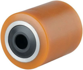 Kółko do wózka, Poliuretan, Żółty, obc.: 1000kg, śred.: 85mm, szer.: 110mm