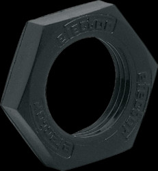 Hexagon nut, M12, W 17 mm, H 4 mm, outer Ø 19 mm, PBT, E10023