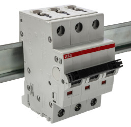 Wyłącznik nadprądowy MCB, Typ D, 3-biegunowy, 16A, 400V, na szynę DIN, ABB S203M-D16, S200M