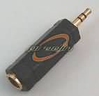 PRZEJŚCIE WTYK 3.5/GNIAZDO 6.3 STEREO ZŁOCONE PLASTIKOWE