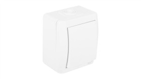 Włącznik Światła Natynkowy Łącznik Pojedynczy Do Światła Ip54 Nora Biały...