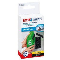 Rzep w taśmie 1m:20mm, czarny /10szt./