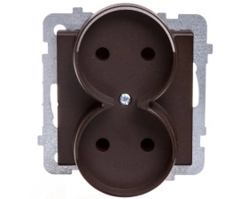 SONATA Gniazdo podwójne b/u czekoladowy metalik GP-2RR/m/40