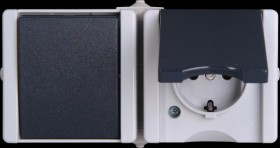 139456006 proAQA toggle switch-socket outlet combination, horizontal, grey