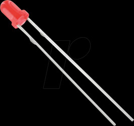 3034R1D-ESA-E LED 3mm, wired, red, 3000 mcd, 60°