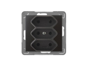 IMPRESJA Gniazdo potrójne EURO antracyt GP-3Y/m/50 OSPEL