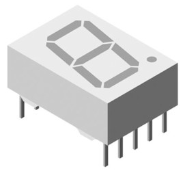 Wyświetlacz diodowy LED 7-segmentowy ze wspólną anodą 9,5 mcd RH DP, Zielony 13mm Vishay 575 nm