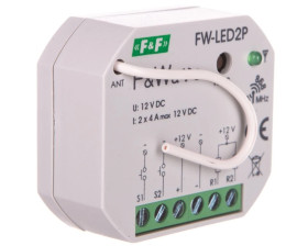 Radiowy dwukanałowy sterownik LED 12V - montaż p/t 10-16V DC FiWave FW-LED2P