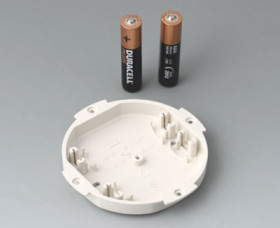 Battery compartment, 2 x AAA, ABS, white, for micro cells, B5111107