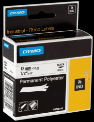 S0718210 DYMO IND polyester, 12 mm, black/white