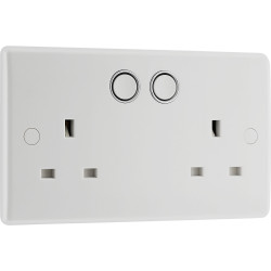 BG 822/HC White Nexus Double Switched 13A Power Socket - Smart Home Control