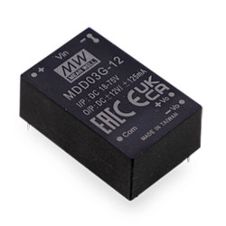 MEAN WELL MDD03F-15 Przetwornica DC/DC, do PCB 100 mA 3 W Ilość wyjść: 2 x Content 1 szt.