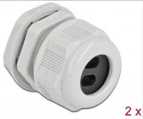 60392 Cable Gland PG21 for flat cable with 2 cable entries gy 2 pcs