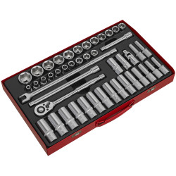Sealey AK6941 Socket Set 46pc 1/2&quot;Sq Drive 6pt WallDrive&#xAE; - Metric