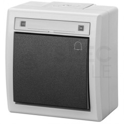 Przycisk odbijający "dzwonek" natynkowy hermetyczny IP55 szary 10AX Aquant 2K