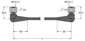 Turck 100000208 Złącze konfekcjonowane czujnika/aktuatora WKH4.4-P7X2-10-WKH4.4-P7X2/TFE, piny: 4, 10 m, 1 szt.