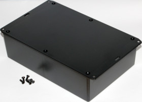 ABS enclosure, (L x W x H) 221 x 150 x 58 mm, black (RAL 9005), IP54, 1591XXFFLBK
