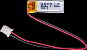 333275 Lithium-ion battery, SOLDERED 333275, 40 mAh, 3.7 V