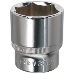 Sealey SP1230 WallDrive&#xAE; Socket 30mm 1/2&quot;Sq Drive Fully Polished