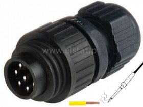 CA6LS wtyk prosty na kabel, 6+PE, lutowny