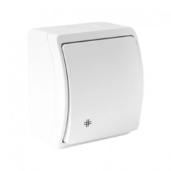 Łącznik schodowy natynkowy 10A 250V biały IP44 153-01 DV 5768