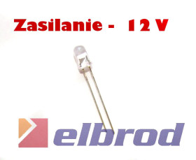Dioda LED 5mm Biała -12V /469