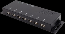 EX-1177-2S USB 480 Mb/s 7-port metal hub, 15 kV ESD