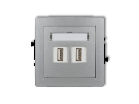 DECO Gniazdo USBx2 podwójne-AA 3.0 srebrny metalik 7DGUSB-6 KARLIK