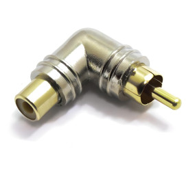 ADAPTER RCA KĄTOWY WTYK RCA / GNIAZDO RCA VITALCO