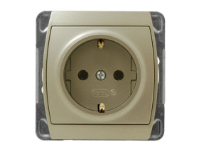 GAZELA Gniazdo pojedyncze z uziemieniem schuko satyna GP-1JS/m/16/16 OSPEL